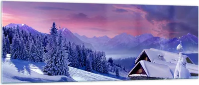 Produktbild von Bilder auf glas - Winter Landschaft Frost Schnee - 140x50cm - Glasbilder - Wandbilder - Kunstdruck - zum Aufhängen bereit - Wanddekoration aus Glas - Glas Bilder - Wandbild auf Glas - GAB140x50-2315