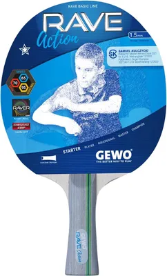 Produktbild von GEWO Tischtennisschläger Rave Action– Allround Schläger - ITTF-Raver Belag, konkav