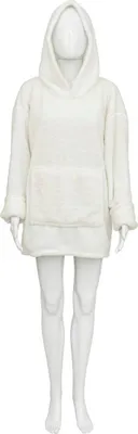 Produktbild von Plaid kapuzenpullover flanell teddy weiß einheitsgröße  - Atmosphera créateur d'intérieur