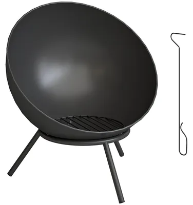 Productafbeelding van Buitenhaard van metaal, 60 cm, zwart, eenvoudig te monteren