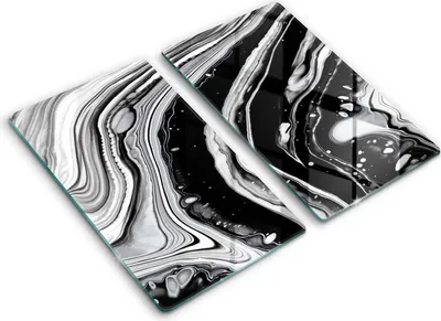 Produktbild von Abdeckung Glas - Küchenabdeckung - 2x30x52 cm - Abdeckplatte -Tintenabstraktion