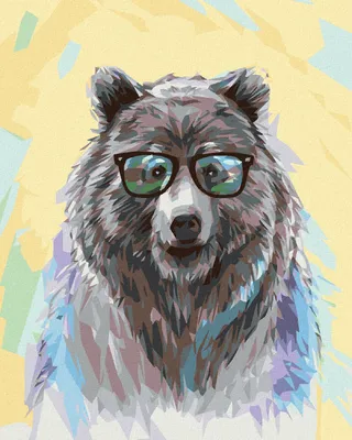 Produktbild von Zuty - Malen nach Zahlen - BÄR MIT BRILLE, 40x50 cm, ohne Keilrahmen
