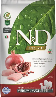 Obrázok produktu pre Farmina N&D Dog Prime Adult Medium&Maxi Chicken & pomegranate 2,5 kg