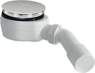 Produktbild von Sellon24® Ablaufgarnitur Set Siphon Ø 90mm weiß matt Abdeckung für flache Duschwannen