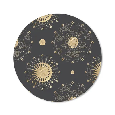 Produktbild von MuchoWow® Mauspad Mousepad Muster - Mond - Sonne - Gold 50x50 cm - Mousepads - Maus Mat - Pad - Mausunterlage - Vinyl