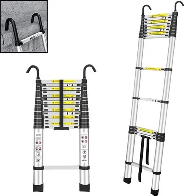 Obrázek produktu pro Teleskopický hliníkový žebřík s hákem - 4,4 m, hliník