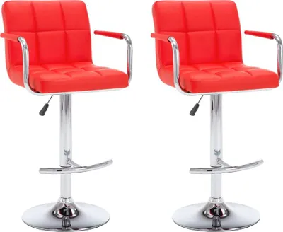 Produktbild von vidaXL Barhocker 2 Stk. Rot Kunstleder