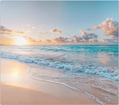 Produktbild von Spritzschutz Herdabdeckplatte Schneidebrett aus Glas Sonnenaufgang Strand 1-Teilig (60x52cm)
