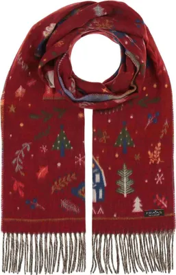 Produktbild von FRAAS Schal Cashmink® Scarf With Christmas Design Red dunkelrot