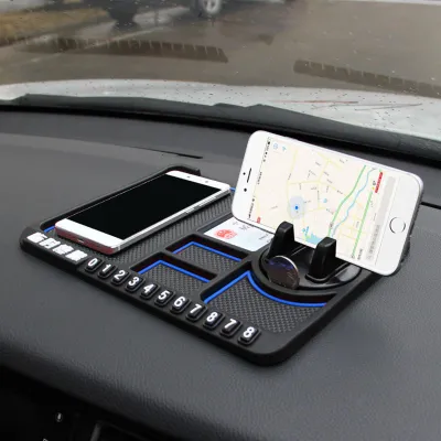 Zdjęcie produktu dla Uniwersalna antypoślizgowa podkładka pod samochód Wielofunkcyjna karta parkingowa Podkładka pod telefon komórkowy do samochodu Niebieska mata na deskę rozdzielczą