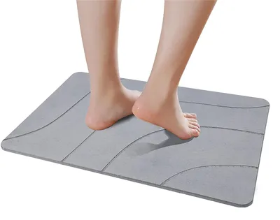 Image de Tapis de bain en diatomite, séchage rapide, dimensions 60x40 cm