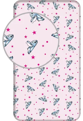 Zdjęcie produktu dla Prześcieradło Lilo i Stitch „Pink Stars” 90 x 200 x 25 cm
