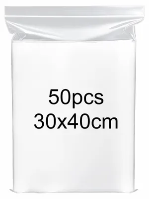 Obrázok produktu pre 50 kusov zipsákov so zipsom, rozmer 30 x 40 cm