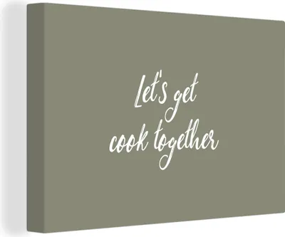 Produktbild von OneMillionCanvasses® - Leinwandbilder - 140x90 cm, Sprichwörter - Lass uns gemeinsam kochen - Zitate - Kochen, Wandbilder Kunstdruck Wanddekoration - Foto auf Leinwand - Gemälde auf