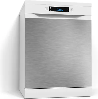 Produktbild von DEQORI Magnetmatte Spülmaschine beschreibbar 60x60 cm 'Gebürsteter Stahl' Magnetfolie