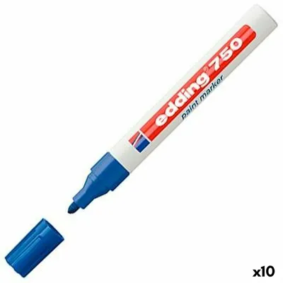 Zdjęcie produktu dla 10x Edding 750-003 marker błyszczący kreatywny 2 - 4 mm niebieski