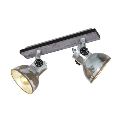 Produktbild von EGLO Spotleuchte Barnstaple 2 Lampen Braune Patina und Schwarz