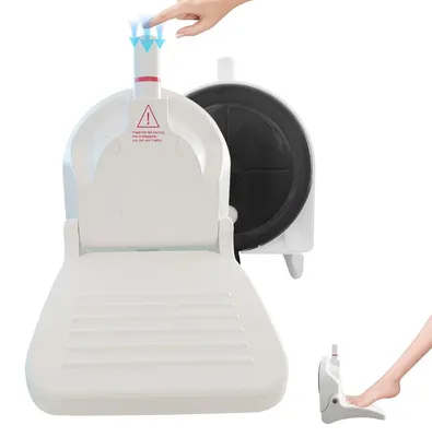 Image de Support de pied pour douche - Pliable - Avec ventouse - Antidérapant - Sans perçage