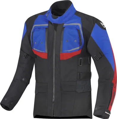 Produktbild von Berik Safari Pro Wasserdichte Motorrad Textiljacke, schwarz/rot/blau, 52