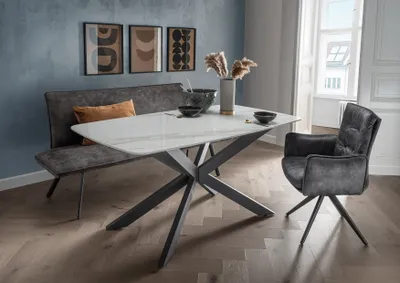 Produktbild von Esstisch >9240-19< in Weiß matt, Keramik - 160x76x89cm (BxHxT)