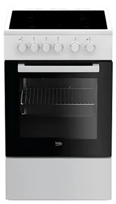Zdjęcie produktu dla Beko FSS57000GW, Kuchenka wolnostojąca, Czarny, Biały, Obrotowy, Biały, Przednie, Elektroniczny