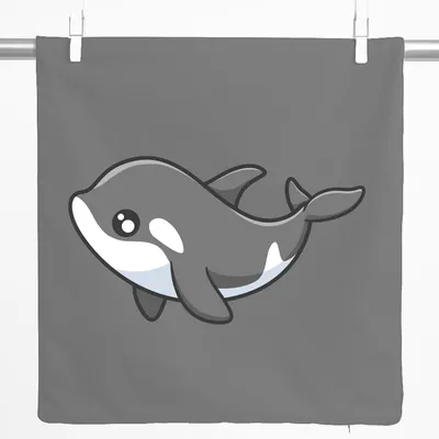Produktbild von Huuraa Kissenbezug Orka Killerwal 40x40cm Steel Grey Baumwolle Dekokissenbezug Geschenkidee