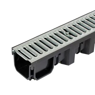 Immagine prodotto di ScarMaxx B125 canale di drenaggio - altezza 115 mm - griglia design a nido d'ape nera