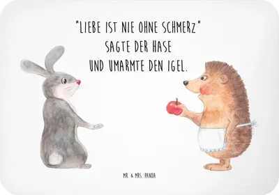 Produktbild von Mr. & Mrs. Panda Kühlschrankmagnet Hase Igel - Weiß - Geschenk, zettelhalter, Trösten, whiteboardmagnet, magnet, Herzschmerz, Gute Laune, und, tafelmagnet, küchenmagnet