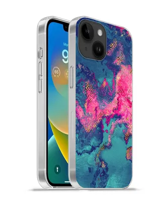 Produktbild von MuchoWow® Handyhülle Schutzhülle Hülle für Apple iPhone 14 - Softcase Marmor - Farbe - Rosa - Blau Silikon Softcase Handy Hülle - Mobiltelefonhülle
