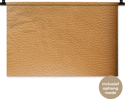 Produktbild von MuchoWow® Wandteppich Wandbehang Leder - Strukturiert - Leder-Optik - Orange 60x40 cm Tapisserie Dekoration Wandtuch - Wanddekorationen