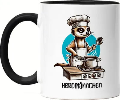 Produktbild von Herdmännchen Tasse schwarz Koch Hobbykoch Chefkoch Küche Kochen Grillen