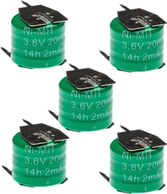 Produktbild von vhbw 5x Akku Ersatz für 3/V15H für Modellbau (20mAh, 3,6V, NiMH), mit 3 Pin Stecklötfahne