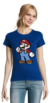 Produktbild von Mario Damen T Shirt Gaming Print Rundhals Baumwollshirt