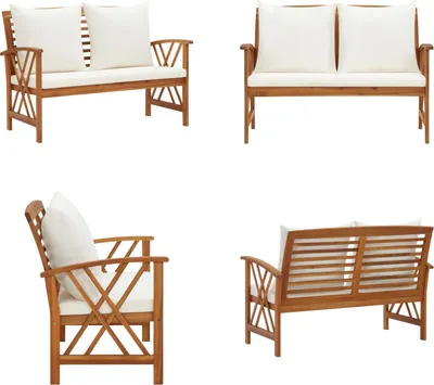 Image de vidaXL Banc de jardin avec coussin 119 cm bois massif acacia - Banc de jardin - Banc de jardin - Banc en bois