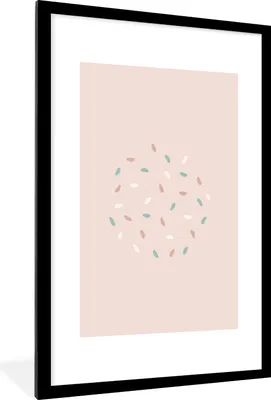 Produktbild von MuchoWow® Gerahmtes Poster Sommer - Muster - Pastell 60x90 cm - Poster mit Schwarzem Bilderrahmen Wandposter Rahmen Foto Bilder - Dekoration - Wandposter Wohnzimmer - Hochwertig