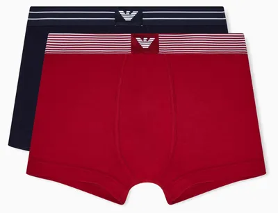 Produktbild von EMPORIO ARMANI Herren 2-Pack Trunk Badehose, Roller/Tinte, L