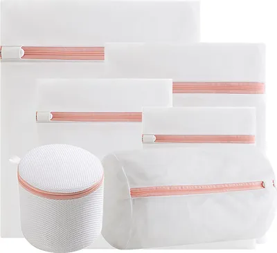 Immagine prodotto di Set di 6 reti per bucato Intirilife Sacchetti per bucato di varie dimensioni in poliestere bianco per biancheria delicata