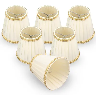 Lampenschirm-Set (6 Stück), Clip-On, für Kerzenlampen, Rustikaler Stil