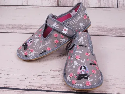 Obrázek produktu pro Dívčí pantofle BAREFOOT 395 Wednesday Grey Pink