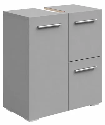 Produktbild von Badplaats Waschbeckenunterschrank Mars 60 x 30 cm Grau Matt - Stehender Badezimmerschrank mit 2 Türen und 1 Schublade
