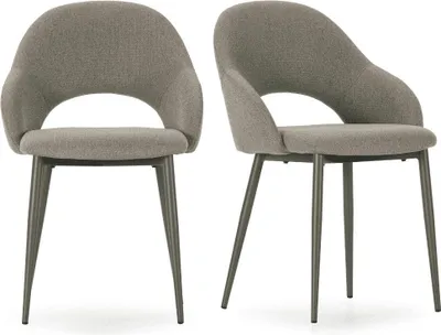 Image de CALICOSY - Lot de 2 Chaises en en tissu avec pieds en métal H84 cm - LILA