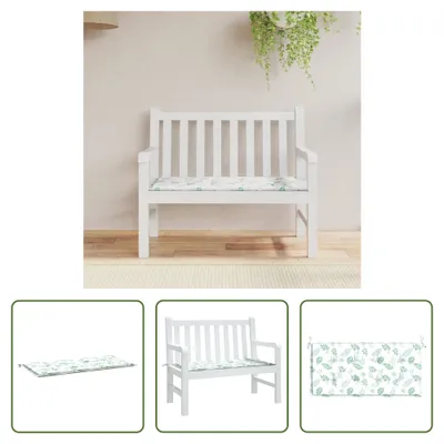 Produktbild von The Living Store Gartenbank-Auflage Blattmuster 120x50x3 cm Oxford-Gewebe
