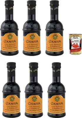 Produktbild von Colavita, Aceto Balsamico di Modena IGP, I.G.P, Balsamico-Essig aus Modena 6x 250ml Glasflasche + Italian Gourmet polpa 400g