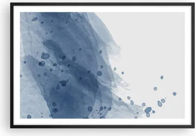 Produktbild von Gerahmtes Poster - Schwarzer Rahmen - Blau Weiß Hintergrund - 91,5x61 cm - Wand Bild - Wanddeko - Wandbilder - Kunstposter - Wandposter - Bilderrahmen - Bilder - Kunstdruck - P2BAA91x61-5088