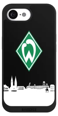 Produktbild von NIVOCASE Handyhülle für Apple iPhone 17e  Hülle NIVOpure Case Schwarz Offizielles Lizenzprodukt SV Werder Bremen Skyline