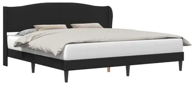 Produktbild von vidaXL Bettrahmen mit Kopfteil Schwarz 180 x 200 cm Kunstleder