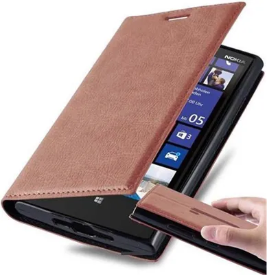Produktbild von Cadorabo Hülle für Nokia Lumia 920 Schutz Hülle in Braun Handyhülle Etui Case Cover Magnetverschluss
