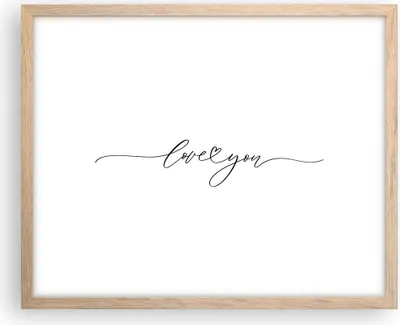 Produktbild von Gerahmtes Poster - Rahmen in heller Eiche - Ich liebe dich handschriftlich - 50x40 cm - Wand Bild - Wanddeko - Wandbilder - Kunstposter - Wandposter - Bilderrahmen - Bilder - P2NAA50x40-4644