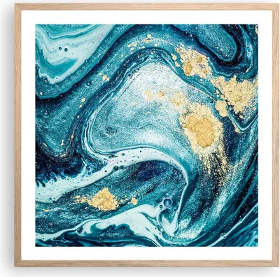Produktbild von Gerahmtes Poster - Rahmen in heller Eiche - Abstraktion modern - 60x60 cm - Wand Bild - Wanddeko - Wandbilder - Wandposter - Bilderrahmen - Bilder - Kunstdruck - Wandbild - P2NAC60x60-3493