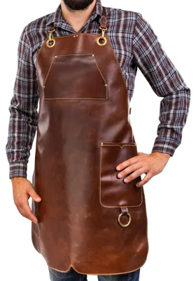 Produktbild von Premium Leder BBQ Schürze für Kochen und Grillen